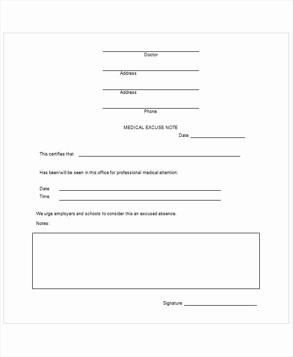 Fake Hospital Note Template Beautiful Fake Doctors Note Template for Work or School Pdf