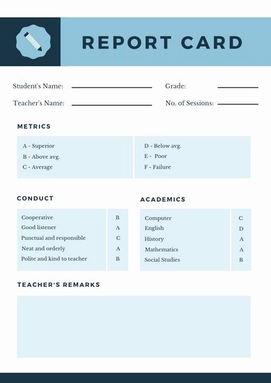 Fake Report Card Template Fresh Customize 9 033 Report Card Templates Online Canva