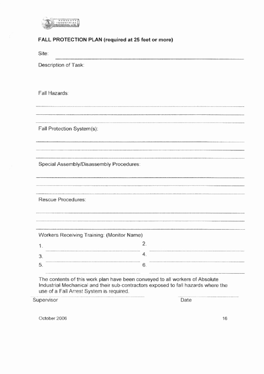 Fall Protection Plan Template Lovely 6 Fall Protection Plan Templates Free to In Pdf