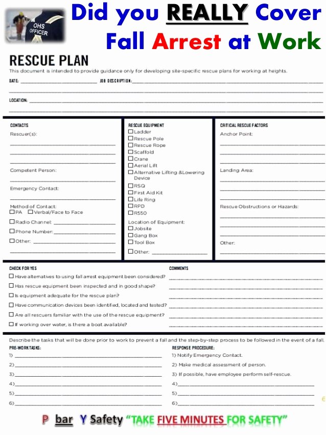 Fall Protection Plan Template Lovely Did You Really Cover Fall Arrest at Work Show Me the