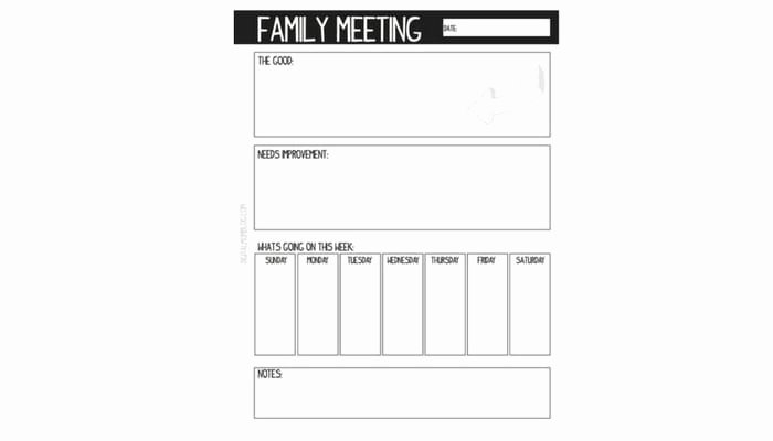Family Meeting Agenda Templates Fresh Family Meeting How to Have them and A Free Meeting