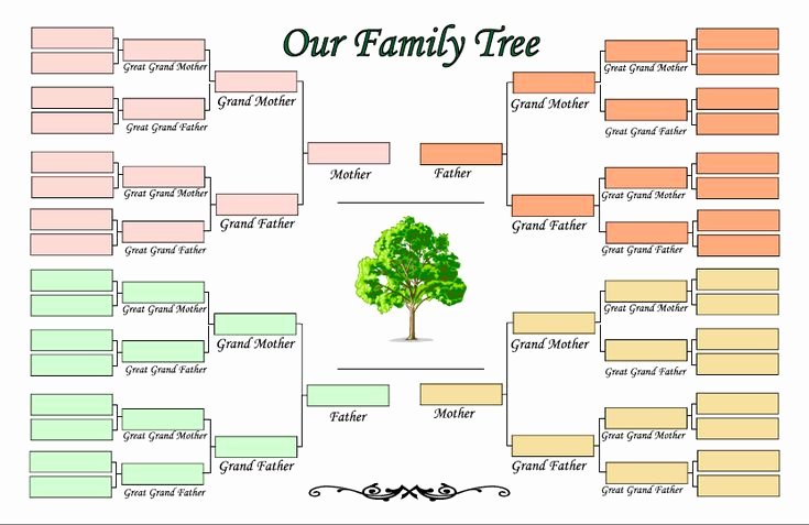 Family Tree Template Free Awesome 4 Generation Family Tree Template Ldf1cblj