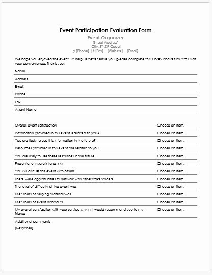 Feedback form Template Word Awesome event Feedback form Templates for Ms Word