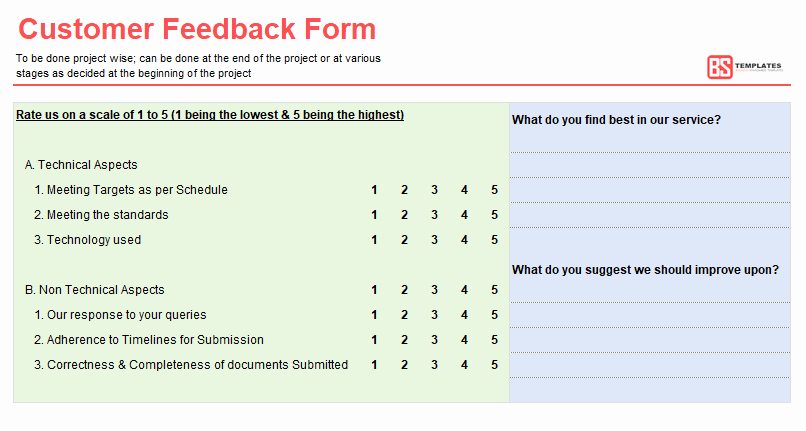 Feedback form Template Word Inspirational Customer Feedback form – Templates &amp; Samples Free