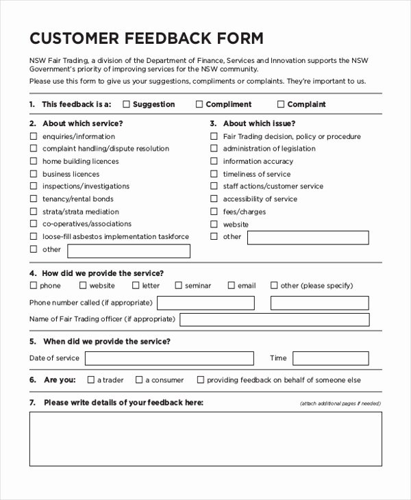 Feedback form Template Word New Sample Feedback forms 26 Free Documents In Word Pdf