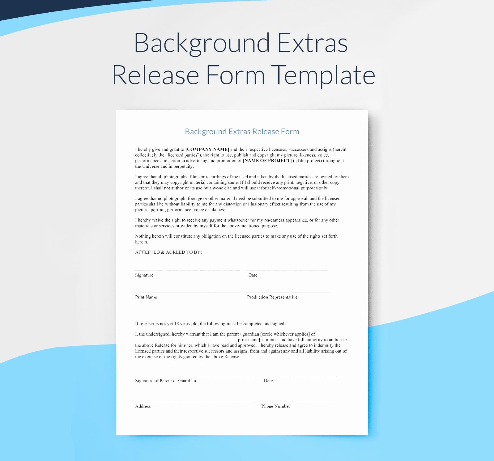 Film Release forms Templates Inspirational Extras Release Template Free and Professional Download