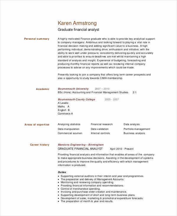 Finance Resume Template Word New Financial Analyst Resume 12 Pdf Word Documents
