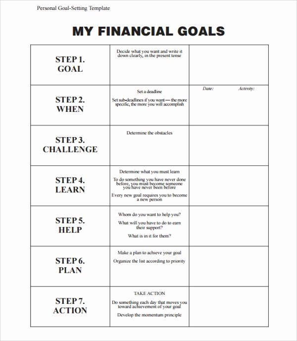 Financial Plan Template Word Inspirational Sample Goal Planning Template 9 Free Documents In Pdf Word