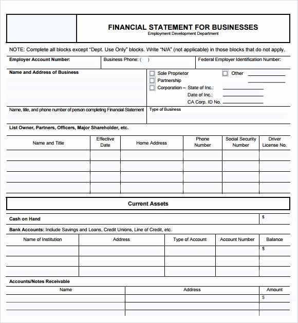 Financial Statement Template Word Beautiful 11 Financial Statement Samples Word Pdf