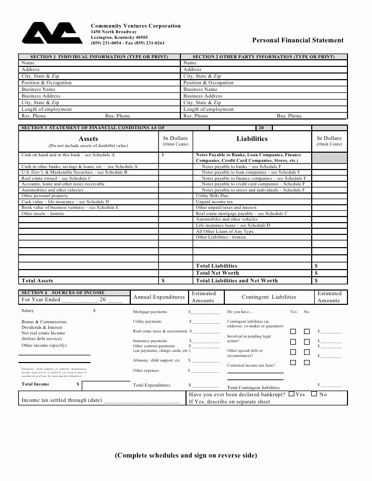 Financial Statement Template Word Unique Download the Personal Financial Statement Word format