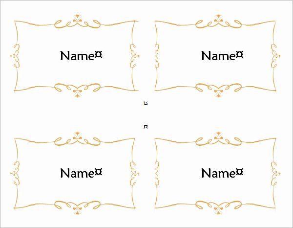 Fold Over Place Card Templates Luxury Free 6 Place Card Templates In Word