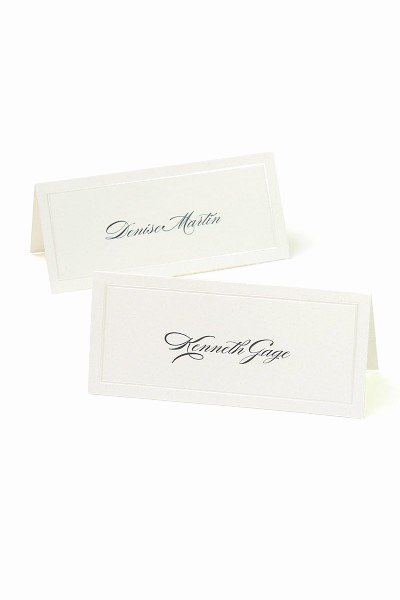 Fold Over Place Cards Template Elegant Ivory Pearl Border Place Cards