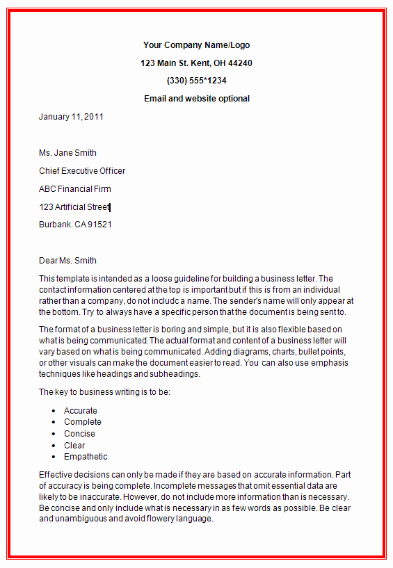 Formal Business Letter Template Unique Importance Knowing the Business Letter format