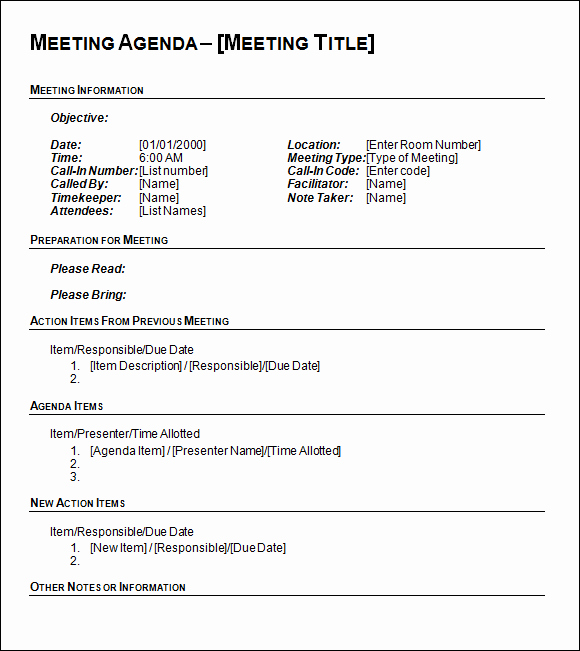 Free Agenda Templates for Word Best Of Agenda Template