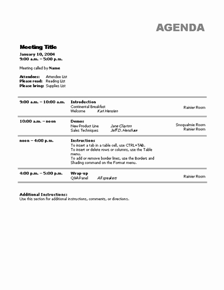 Free Agenda Templates for Word Best Of Meeting Agenda Template – Word Templates for Free Download