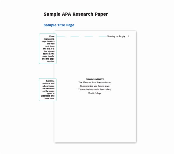 Free Apa format Template Lovely 8 Research Paper Outline Templates – Free Sample Example