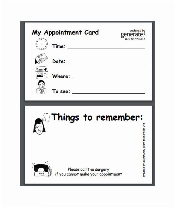 Free Appointment Card Template Fresh Download Appointment Card Templates Word Free software