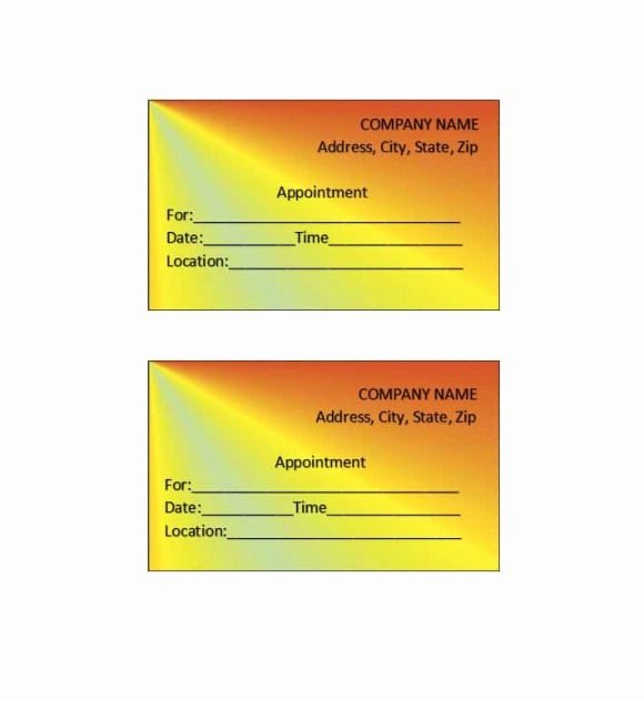 Free Appointment Card Template Lovely 40 Appointment Cards Templates &amp; Appointment Reminders