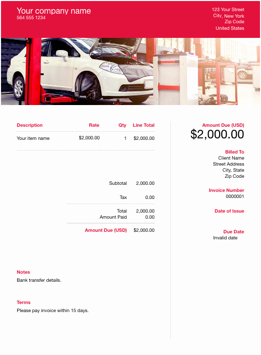 Free Auto Repair Invoice Template Awesome Free Auto Repair Invoice Template Download now