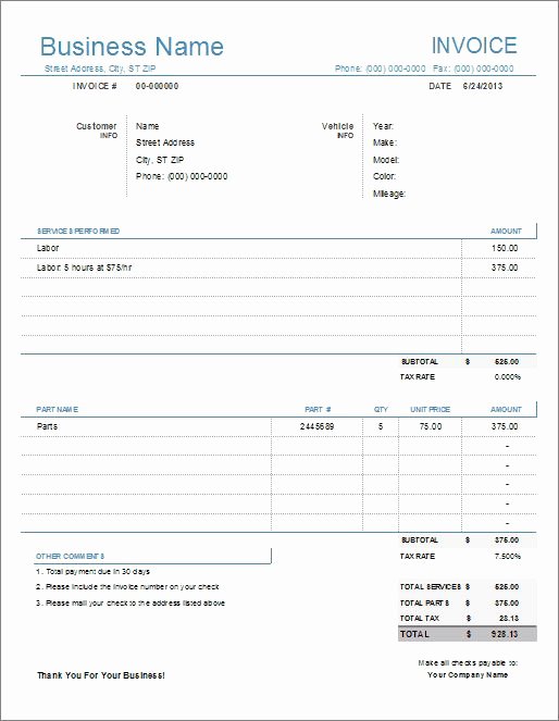 Free Auto Repair Invoice Template Elegant 68 Best Images About Free Excel Templates On Pinterest