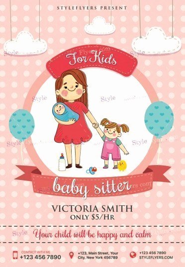 Free Babysitting Flyer Template Unique Babysitting Psd Flyer Template Styleflyers