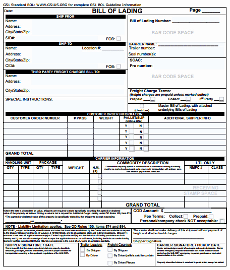 Free Bill Of Lading Template Best Of 21 Free Bill Of Lading Template Word Excel formats