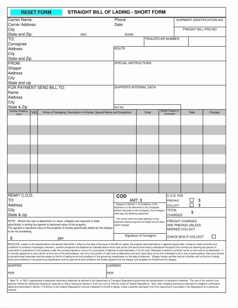 Free Bill Of Lading Template Elegant 29 Bill Of Lading Templates Free Word Pdf Excel