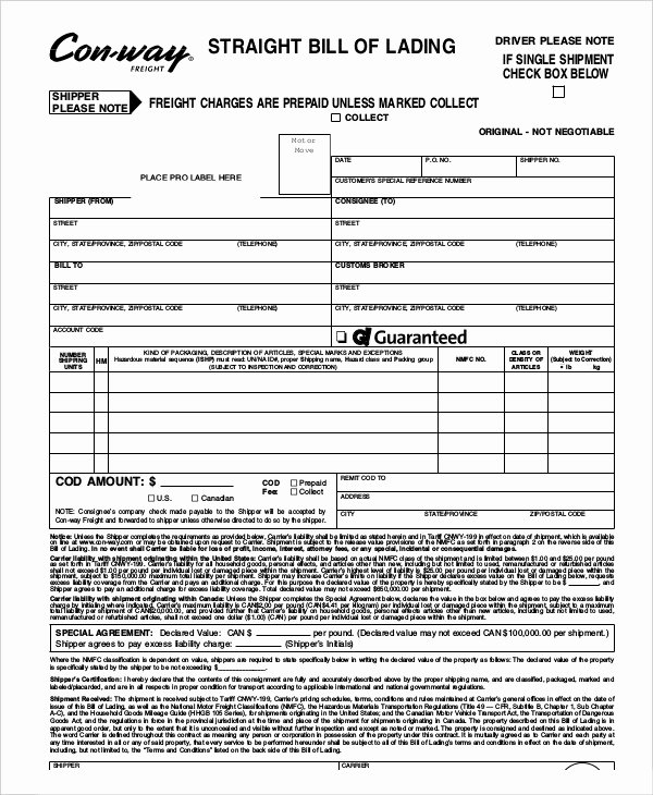 Free Bill Of Lading Template Inspirational Simple Bill Of Lading Template 11 Free Word Pdf