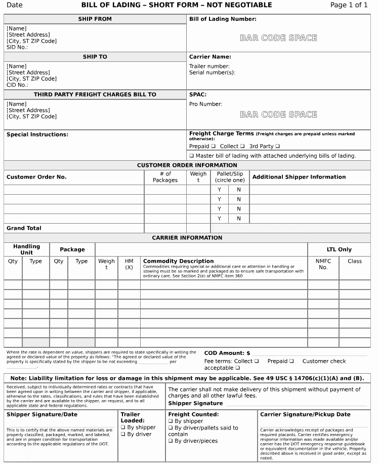 Free Bill Of Lading Template Lovely 13 Bill Of Lading Templates Excel Pdf formats