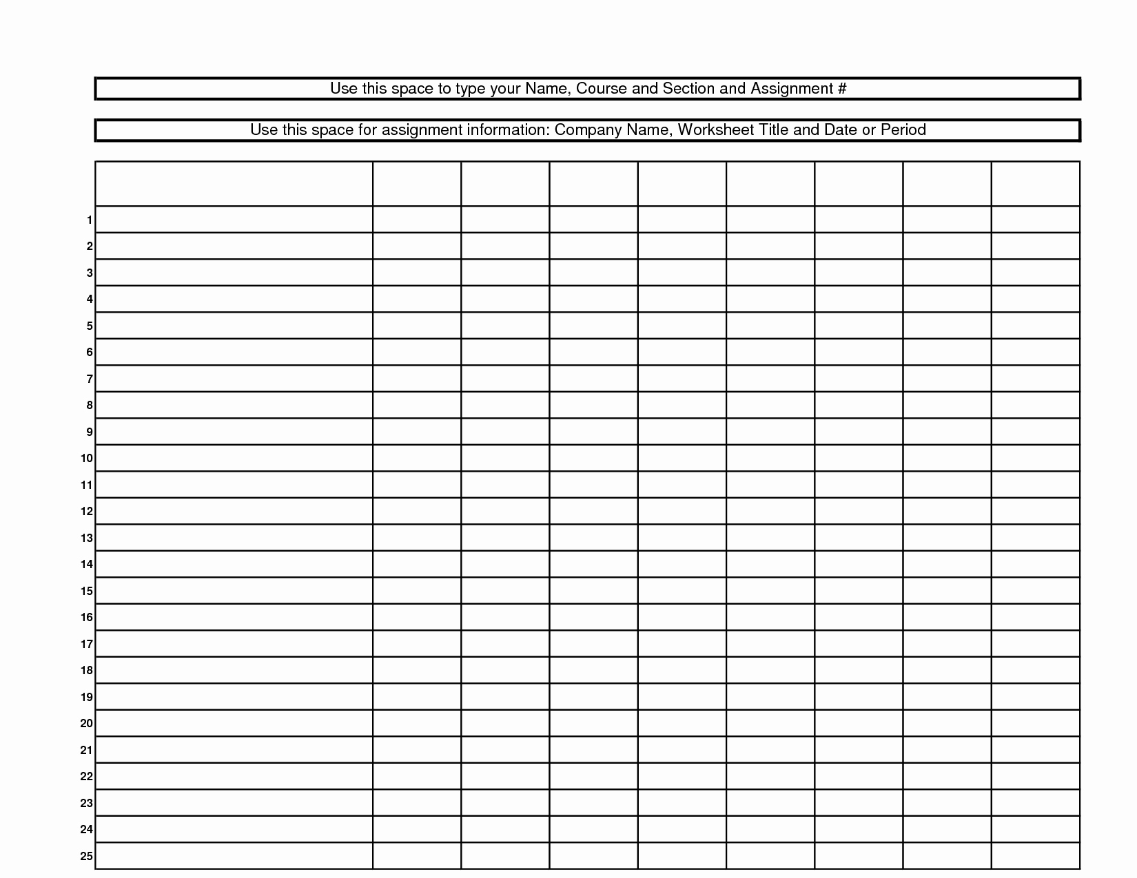Free Blank Excel Spreadsheet Templates Awesome Free Blank Excel Spreadsheet Printable