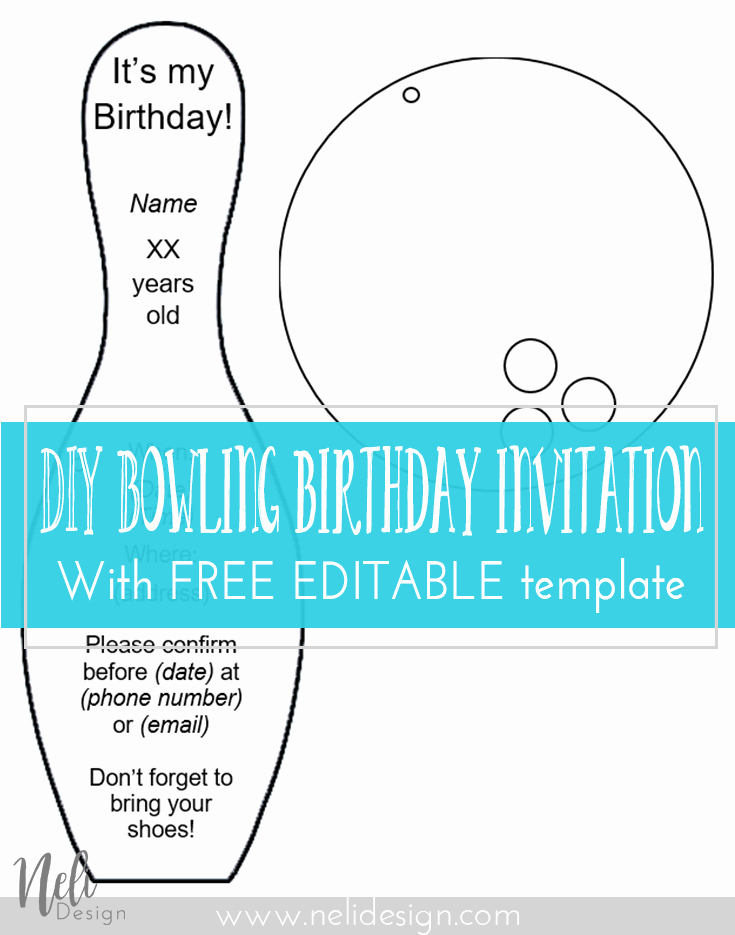 Free Bowling Invitation Template Inspirational Diy Bowling Birthday Invitations
