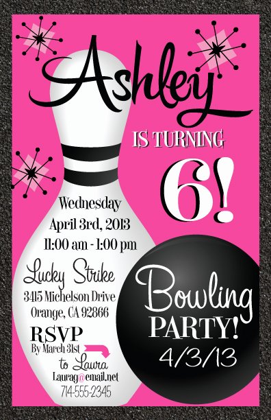 Free Bowling Invitation Template Lovely Free Printable Bowling Birthday Invitations