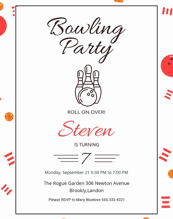 Free Bowling Invitations Template Awesome 40 Free Party Invitation Templates Psd Ai Vector Eps