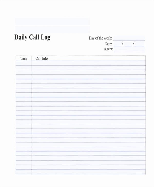 Free Call Log Template New 17 Call Log Templates In Pdf