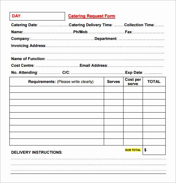 Free Catering Contract Template Best Of Free Catering Invoice Template Work