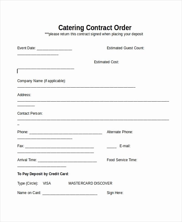 Free Catering Contract Template Fresh 33 Contract Templates Word Docs Pages