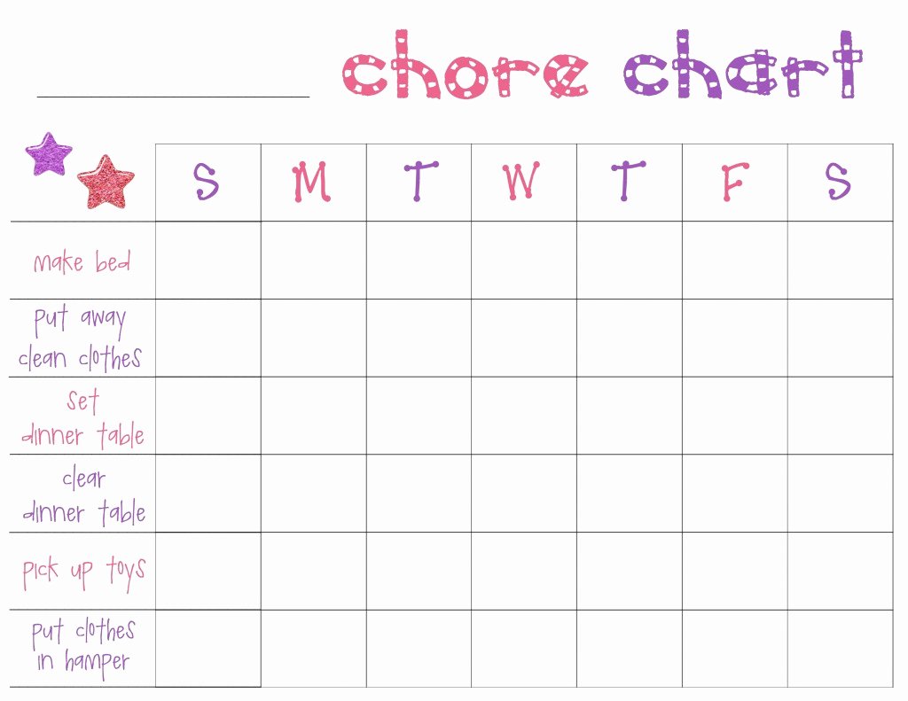 Free Chore Chart Template Best Of Free Printable Chore Charts for toddlers Frugal Fanatic