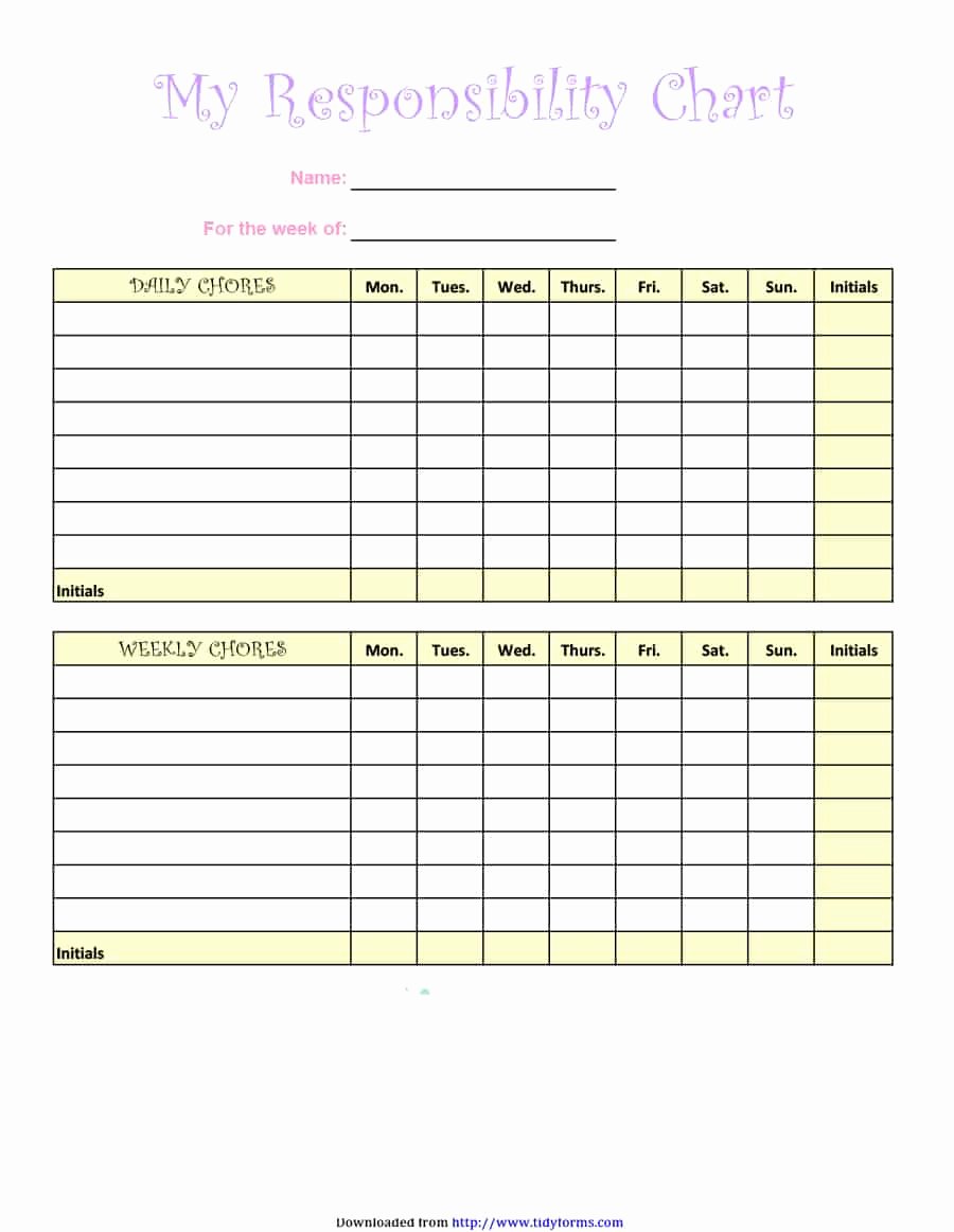 Free Chore Chart Template Inspirational Free Editable Printable Chore Charts with