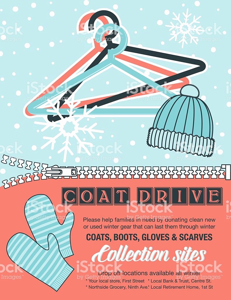 Free Coat Drive Flyer Templates Inspirational Winter Coat Drive Charity Poster Template Stock Vector Art