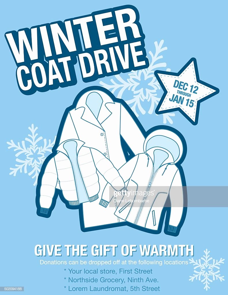 Free Coat Drive Flyer Templates Inspirational Winter Coat Drive Charity Poster Template Vector Art