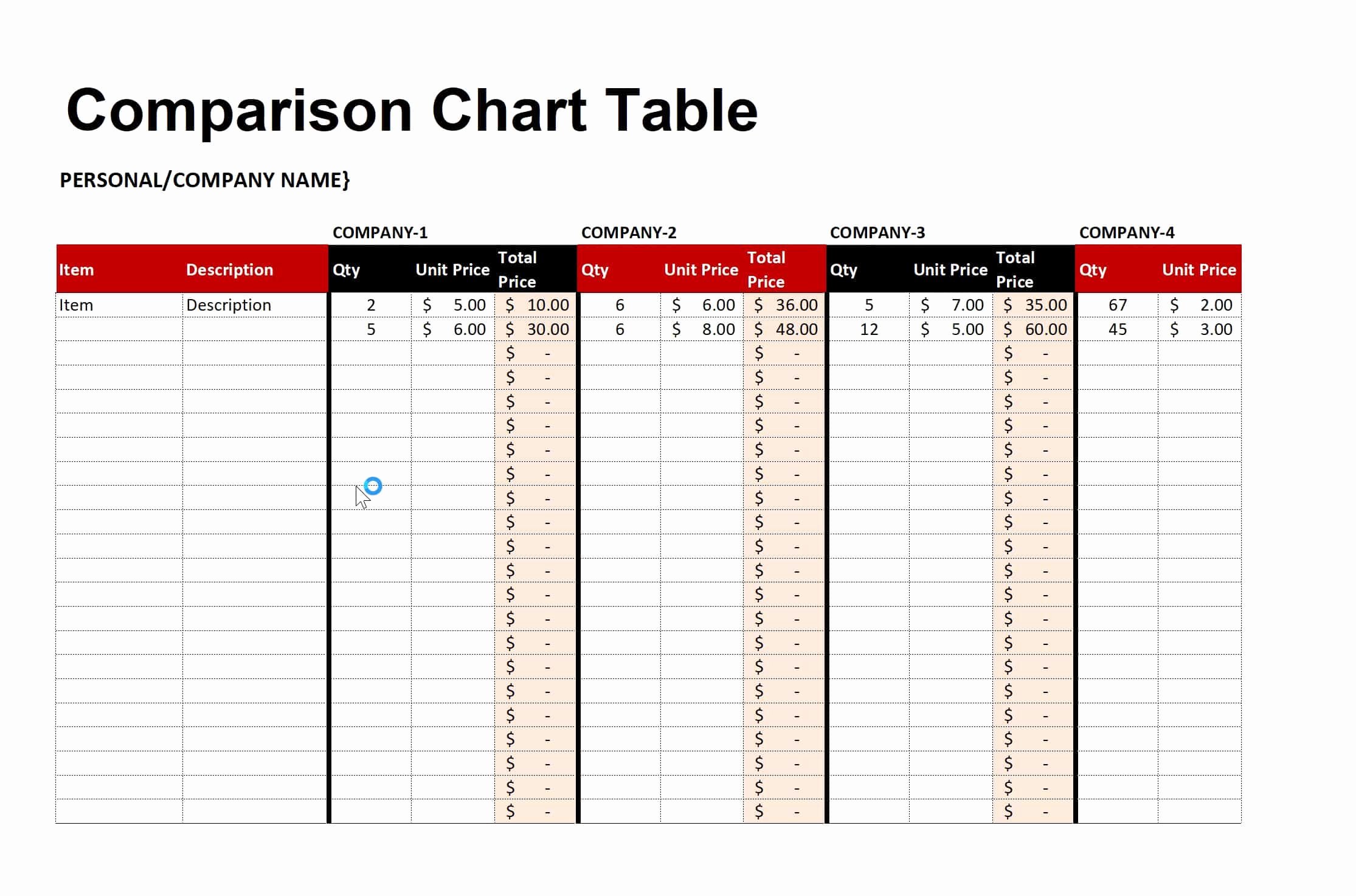 Free Comparison Chart Template Lovely 40 Great Parison Chart Templates for Any Situation