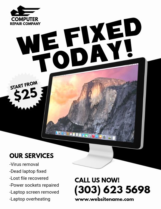 Free Computer Repair Flyer Template New Puter Repair Services Flyer Template