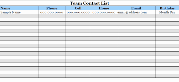Free Contact List Template Fresh 24 Free Contact List Templates In Word Excel Pdf