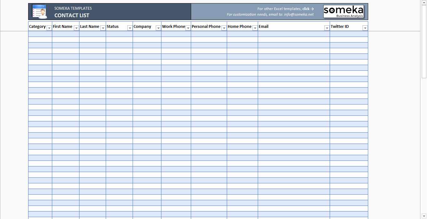 Free Contact List Template Lovely Contact List Template In Excel