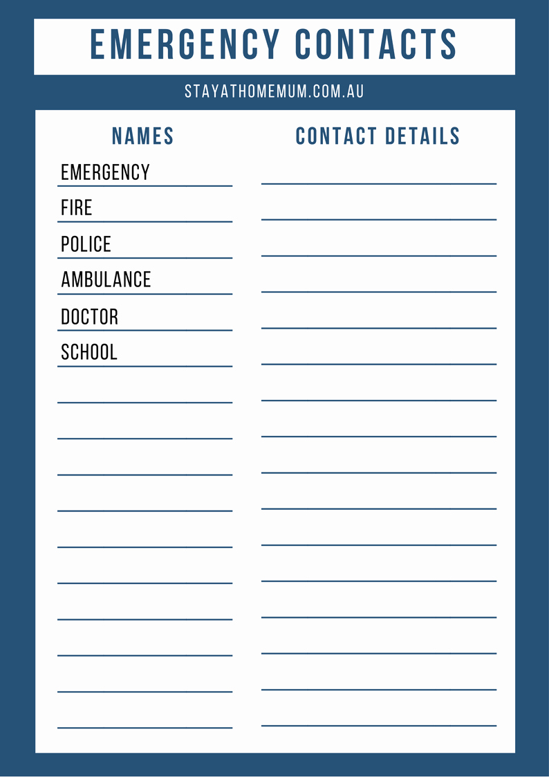 Free Contact List Template Unique Emergency Contact List