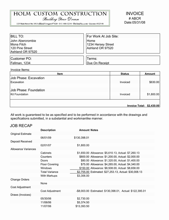 Free Contractor Invoice Template Unique Free Editable Construction Invoice Templates for Excel and