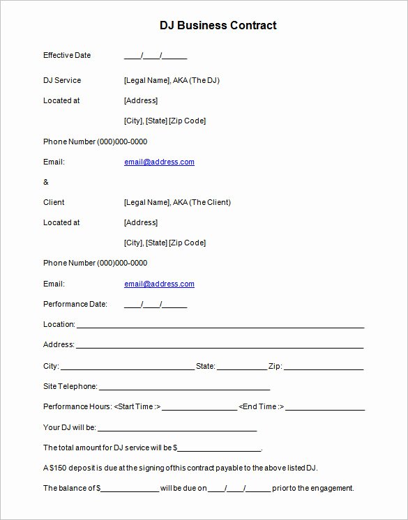 Free Dj Contract Template Awesome 16 Dj Contract Templates Pdf Word Google Docs Apple