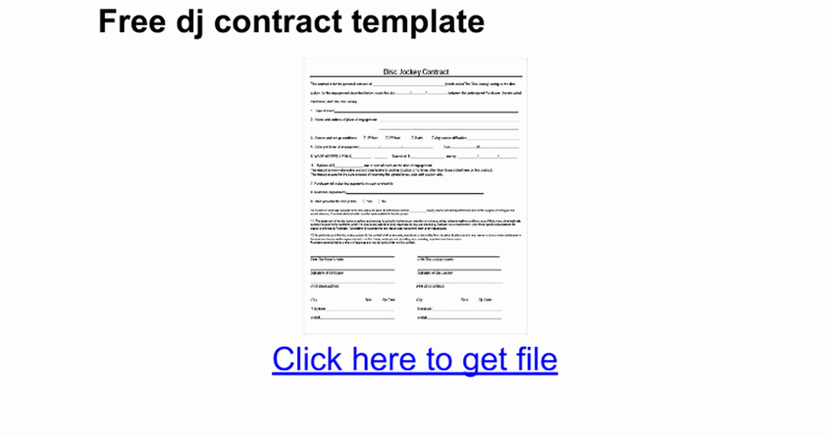 Free Dj Contract Template Best Of Free Dj Contract Template Google Docs