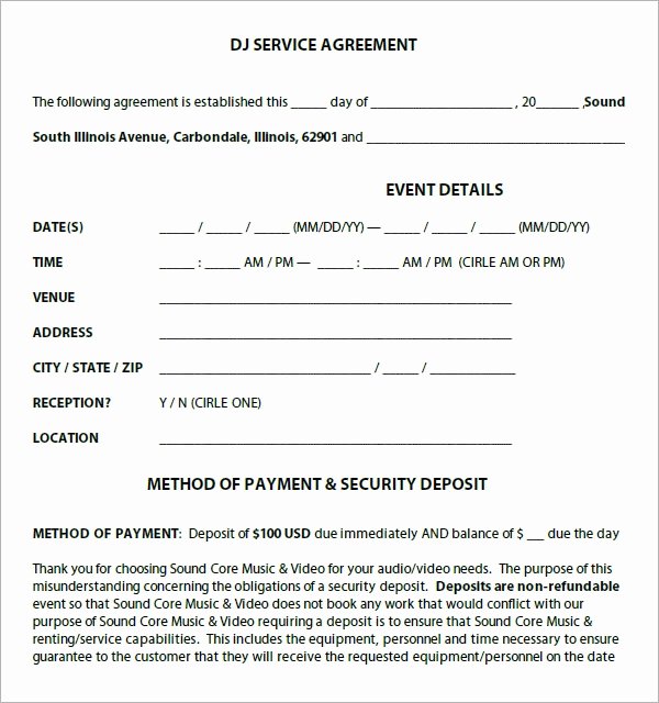 Free Dj Contract Template Lovely Dj Contract 12 Download Documents In Pdf