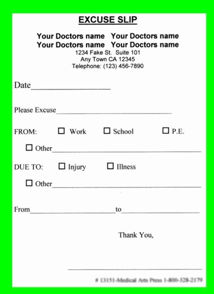 Free Doctor Excuse Template Awesome Print A Doctors Note